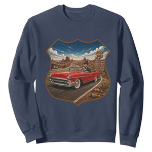 Funny Abraham Lincoln Route Highway 66 Sweatshirt Historical Parody Patriotic Road Trip
