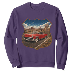 Funny Abraham Lincoln Route Highway 66 Sweatshirt Historical Parody Patriotic Road Trip