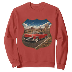 Funny Abraham Lincoln Route Highway 66 Sweatshirt Historical Parody Patriotic Road Trip