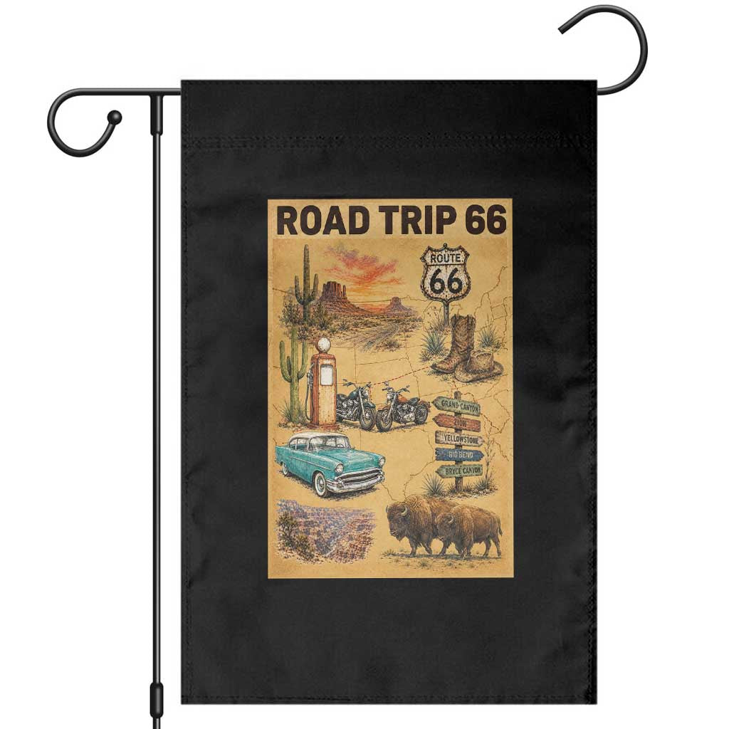 Vintage Route 66 Highway Poster Garden Flag Open Road Adventure Travel