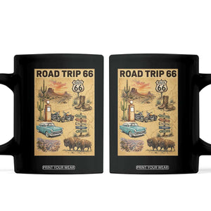 Vintage Route 66 Highway Poster Coffee Mug Open Road Adventure Travel