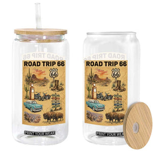 Vintage Route 66 Highway Poster Glass Can Open Road Adventure Travel