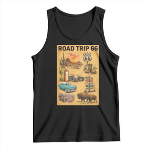 Vintage Route 66 Highway Poster Tank Top Open Road Adventure Travel