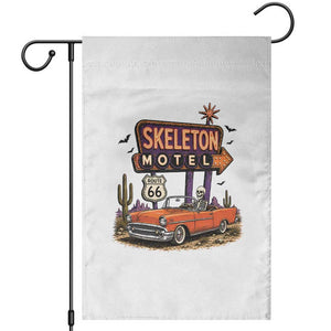 Skeleton Motel Halloween Route Highway 66 Garden Flag Spooky Road Trip