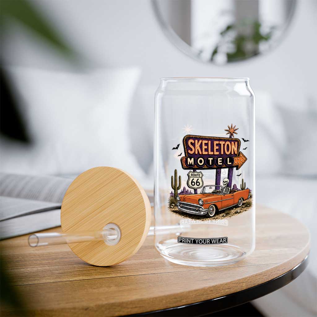Skeleton Motel Halloween Route Highway 66 Glass Can Spooky Road Trip