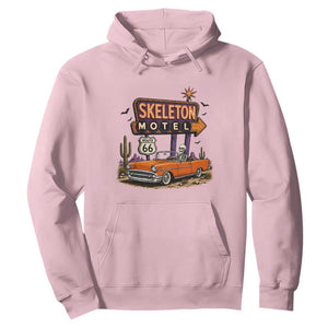 Skeleton Motel Halloween Route Highway 66 Hoodie Spooky Road Trip