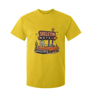 Skeleton Motel Halloween Route Highway 66 T Shirt For Kid Spooky Road Trip