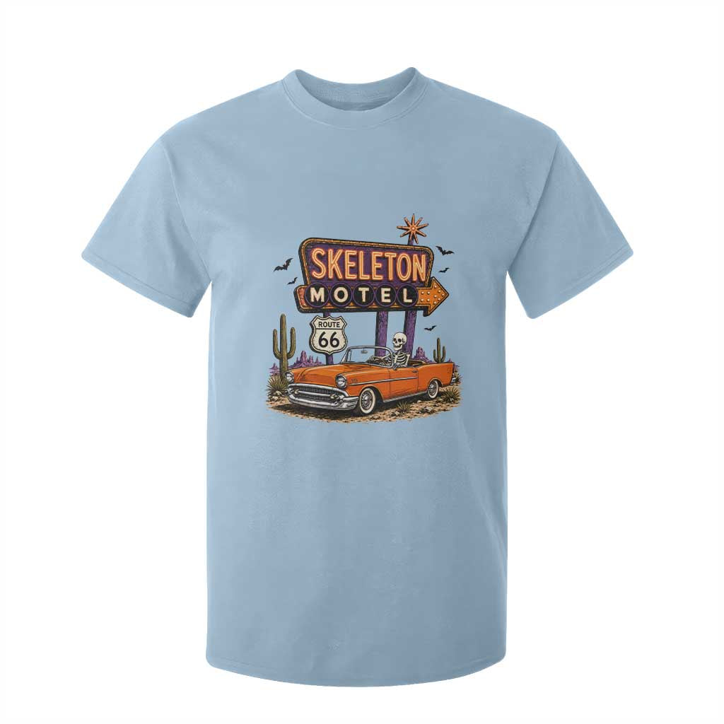 Skeleton Motel Halloween Route Highway 66 T Shirt For Kid Spooky Road Trip