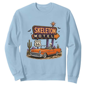 Skeleton Motel Halloween Route Highway 66 Sweatshirt Spooky Road Trip