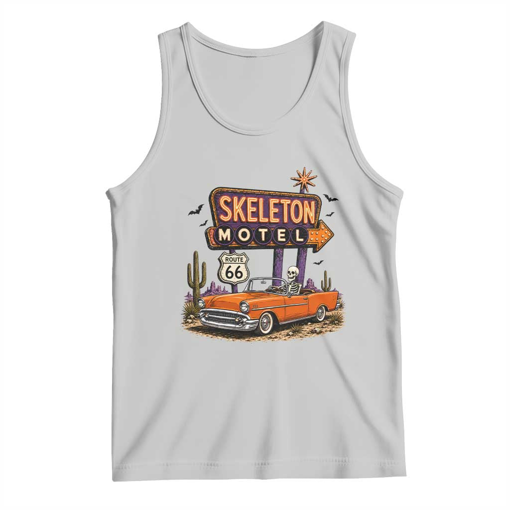 Skeleton Motel Halloween Route Highway 66 Tank Top Spooky Road Trip