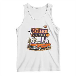 Skeleton Motel Halloween Route Highway 66 Tank Top Spooky Road Trip