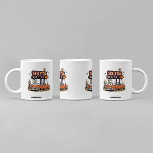 Skeleton Motel Halloween Route Highway 66 Coffee Mug Spooky Road Trip