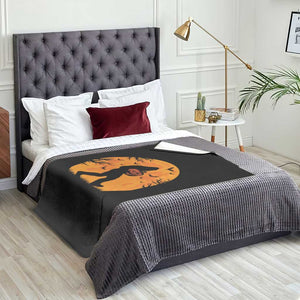 Funny Halloween Bigfoot Pumpkin Throw Blanket Spooky Cryptid Autumn Gift