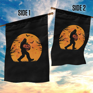 Funny Halloween Bigfoot Pumpkin Garden Flag Spooky Cryptid Autumn Gift