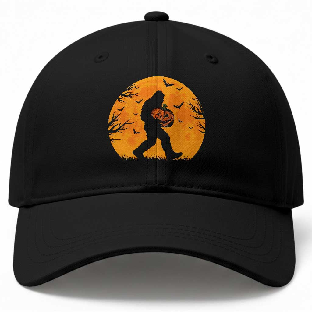 Funny Halloween Bigfoot Pumpkin Baseball Cap Spooky Cryptid Autumn Gift