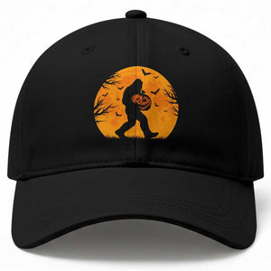Funny Halloween Bigfoot Pumpkin Baseball Cap Spooky Cryptid Autumn Gift