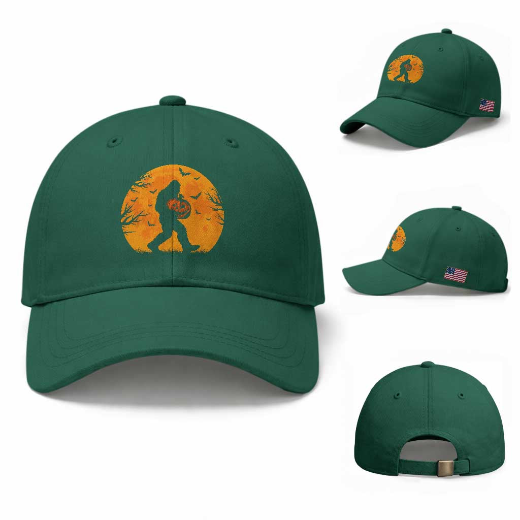 Funny Halloween Bigfoot Pumpkin Baseball Cap Spooky Cryptid Autumn Gift