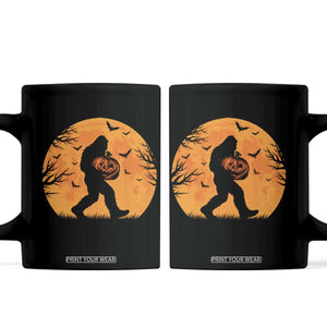 Funny Halloween Bigfoot Pumpkin Coffee Mug Spooky Cryptid Autumn Gift