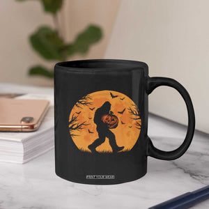 Funny Halloween Bigfoot Pumpkin Coffee Mug Spooky Cryptid Autumn Gift