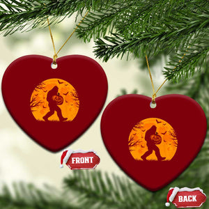 Funny Halloween Bigfoot Pumpkin Ceramic Ornament Spooky Cryptid Autumn Gift
