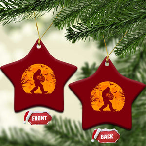 Funny Halloween Bigfoot Pumpkin Ceramic Ornament Spooky Cryptid Autumn Gift