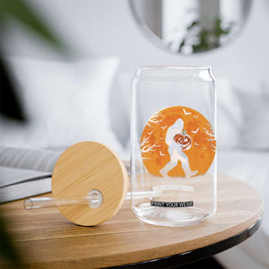 Funny Halloween Bigfoot Pumpkin Glass Can Spooky Cryptid Autumn Gift