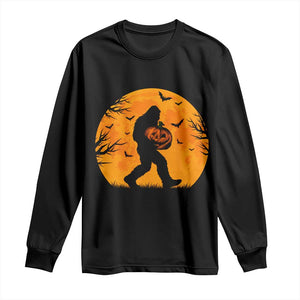 Funny Halloween Bigfoot Pumpkin Long Sleeve Shirt Spooky Cryptid Autumn Gift