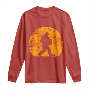 Funny Halloween Bigfoot Pumpkin Long Sleeve Shirt Spooky Cryptid Autumn Gift
