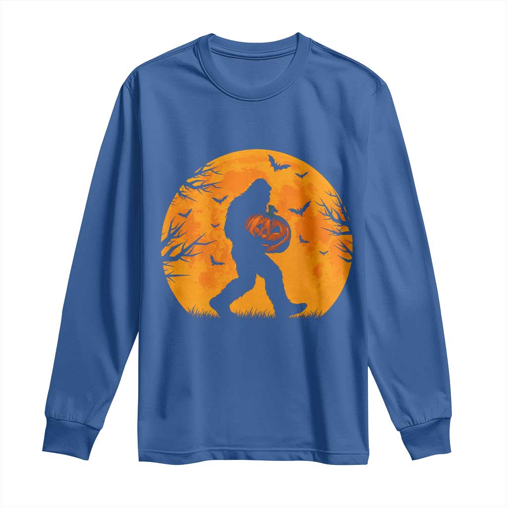 Funny Halloween Bigfoot Pumpkin Long Sleeve Shirt Spooky Cryptid Autumn Gift