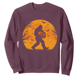 Funny Halloween Bigfoot Pumpkin Sweatshirt Spooky Cryptid Autumn Gift