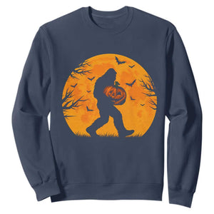Funny Halloween Bigfoot Pumpkin Sweatshirt Spooky Cryptid Autumn Gift
