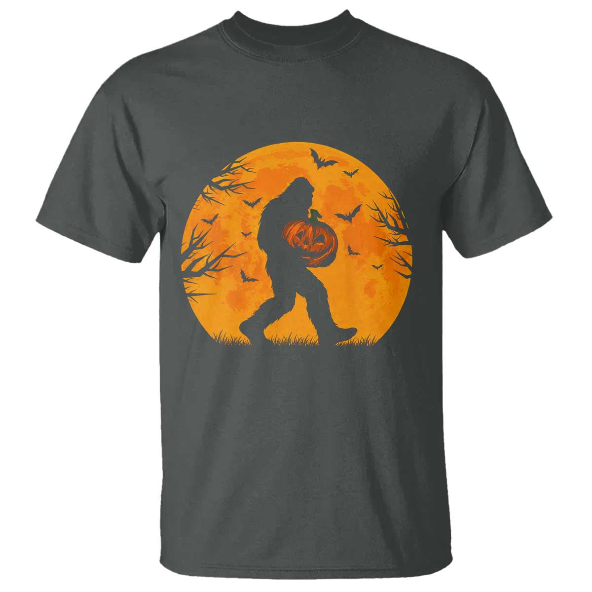 Funny Halloween Bigfoot Pumpkin T Shirt Spooky Cryptid Autumn Gift