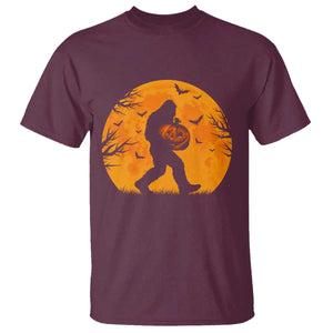 Funny Halloween Bigfoot Pumpkin T Shirt Spooky Cryptid Autumn Gift