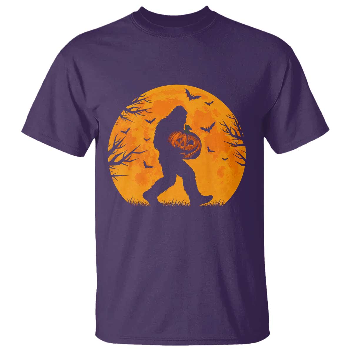 Funny Halloween Bigfoot Pumpkin T Shirt Spooky Cryptid Autumn Gift