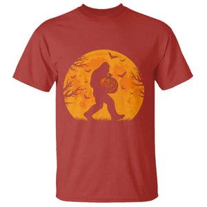 Funny Halloween Bigfoot Pumpkin T Shirt Spooky Cryptid Autumn Gift
