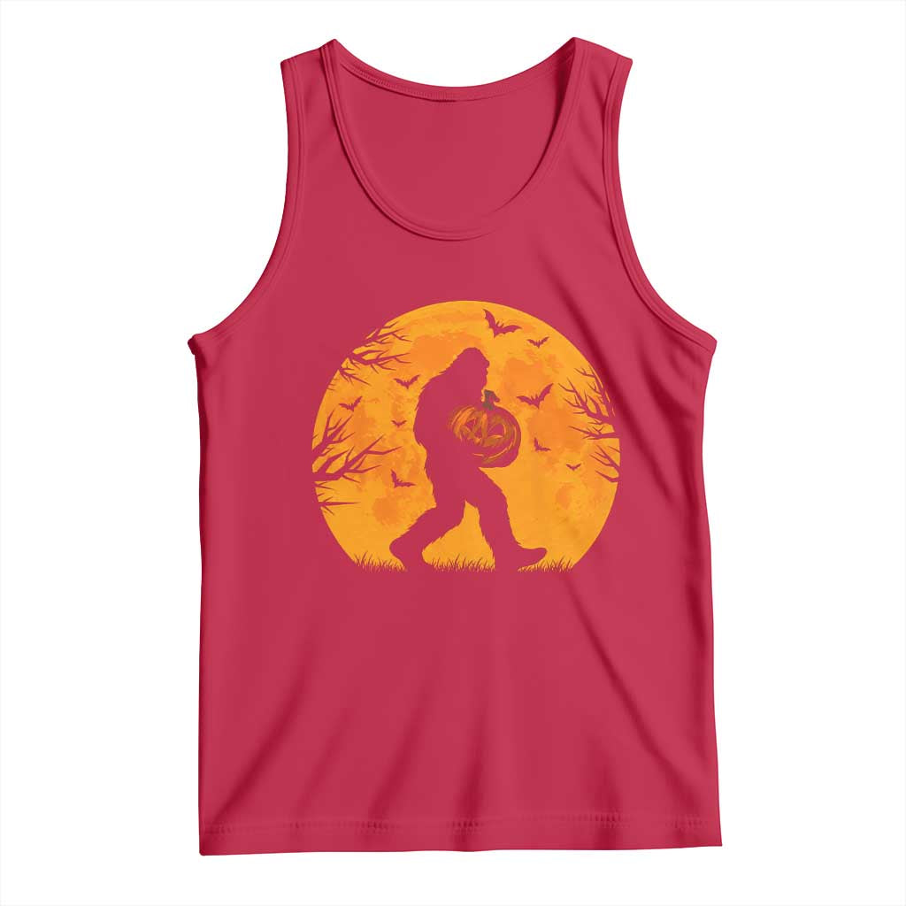 Funny Halloween Bigfoot Pumpkin Tank Top Spooky Cryptid Autumn Gift