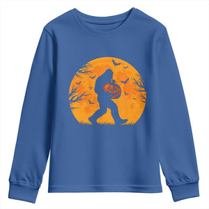 Funny Halloween Bigfoot Pumpkin Youth Sweatshirt Spooky Cryptid Autumn Gift