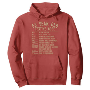 Funny 66 Year Old Texting Code Hoodie Senior Citizen 66th Birthday Gift