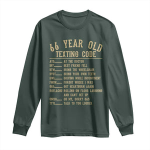 Funny 66 Year Old Texting Code Long Sleeve Shirt Senior Citizen 66th Birthday Gift