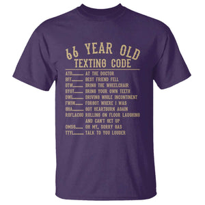 Funny 66 Year Old Texting Code T Shirt Senior Citizen 66th Birthday Gift