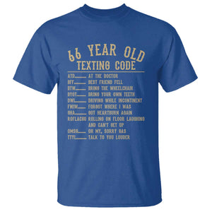 Funny 66 Year Old Texting Code T Shirt Senior Citizen 66th Birthday Gift