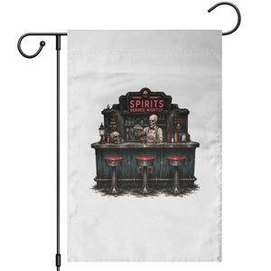 Skeleton Bartender Halloween Haunted Bar Garden Flag Spirits Served Nightly Bar Lover