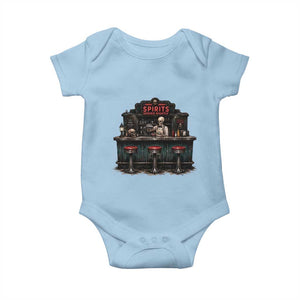 Skeleton Bartender Halloween Haunted Bar Baby Onesie Spirits Served Nightly Bar Lover