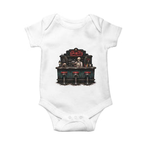 Skeleton Bartender Halloween Haunted Bar Baby Onesie Spirits Served Nightly Bar Lover
