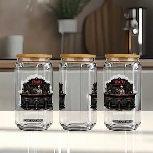 Skeleton Bartender Halloween Haunted Bar Glass Can Spirits Served Nightly Bar Lover