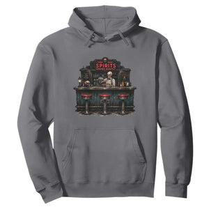 Skeleton Bartender Halloween Haunted Bar Hoodie Spirits Served Nightly Bar Lover