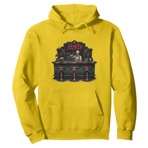 Skeleton Bartender Halloween Haunted Bar Hoodie Spirits Served Nightly Bar Lover