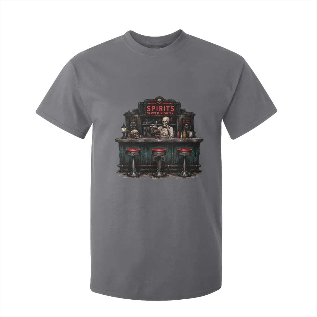 Skeleton Bartender Halloween Haunted Bar T Shirt For Kid Spirits Served Nightly Bar Lover