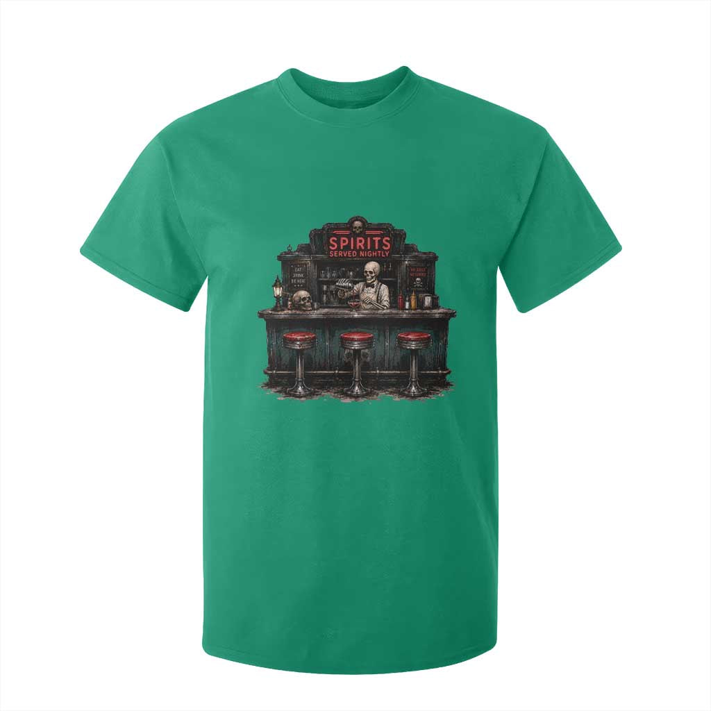 Skeleton Bartender Halloween Haunted Bar T Shirt For Kid Spirits Served Nightly Bar Lover