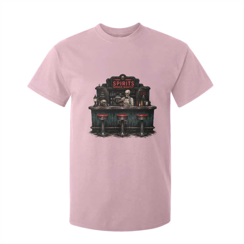 Skeleton Bartender Halloween Haunted Bar T Shirt For Kid Spirits Served Nightly Bar Lover